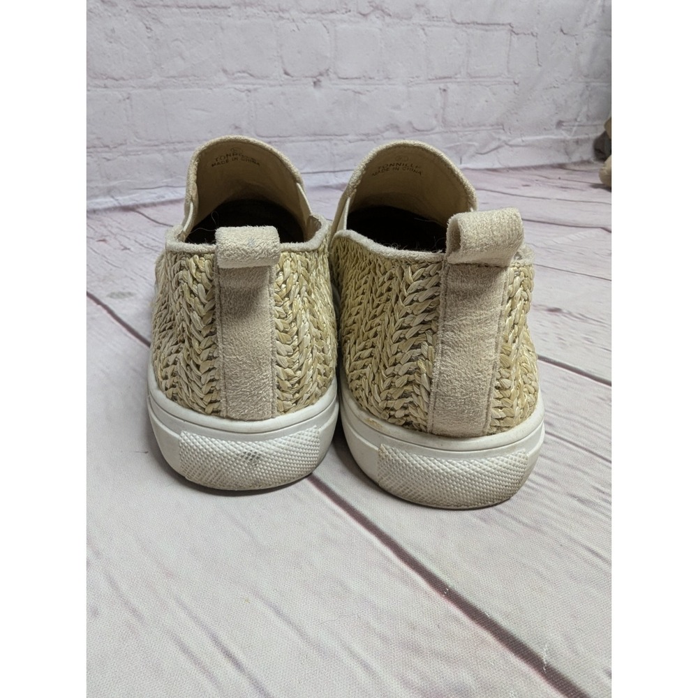 Nicole Miller Tonnille Beige Woven Raffia Slip On Sneakers Women's Size 8.5 - Picture 2 of 8
